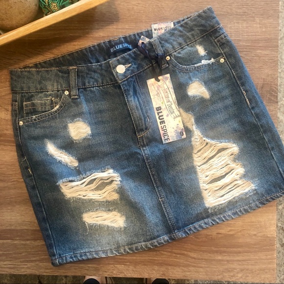Blue Spice Dresses & Skirts - NWT Blue Spice High Waist Jean Skirt size 9